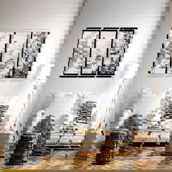 Wall Art For Living Room Large | Set of 3 Chinoiserie Wall art Prints