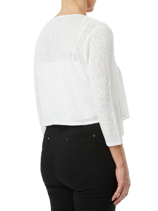 PennyPlain Shrug Tie Front - White