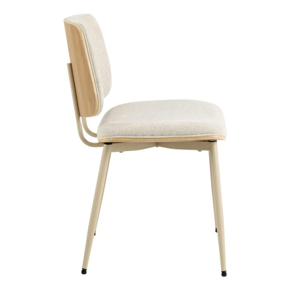 Wyld Haus Set of 2 Nairobi Dining Chair Beige Chenille and Oak Veneer