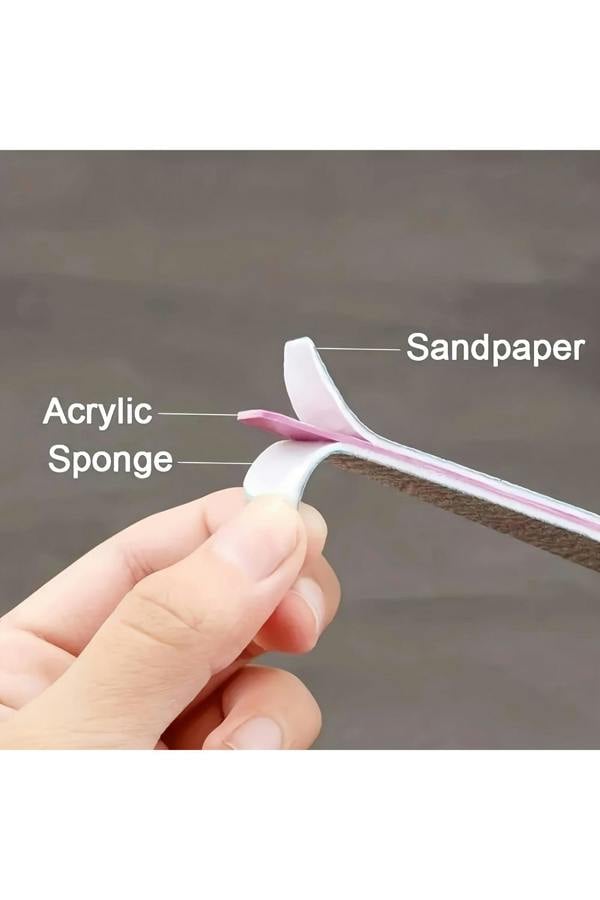 Dyzi 50pcs Nail File Buffer Set 100/180 Grit Double-Sided Half-Moon