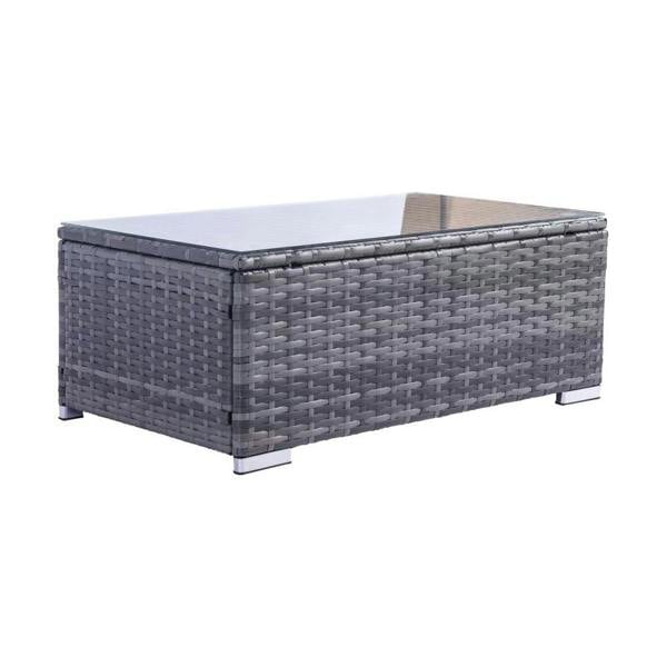 Dunham Grey 4 Seat Rattan Sofa Set with Coffee Table - Madefor.Living