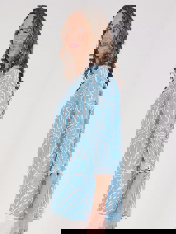 TIGI Linear Palm Textured Viscose Top