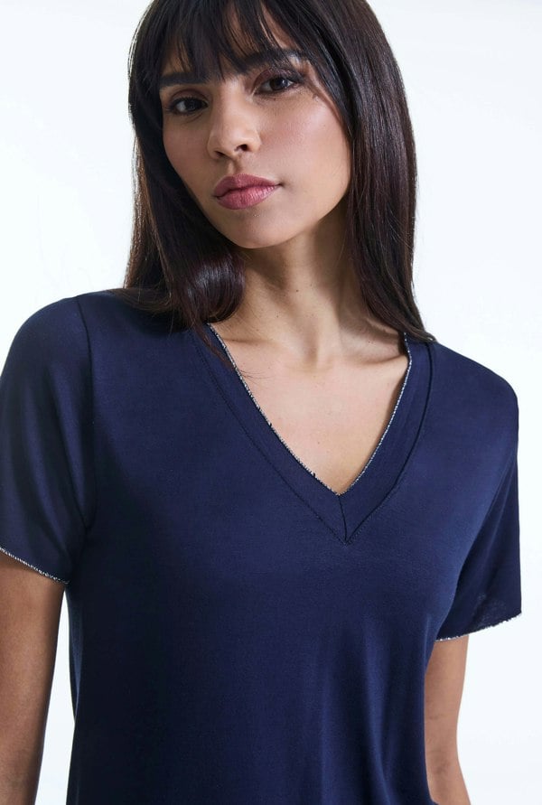 James Lakeland V-neck Navy T-shirt