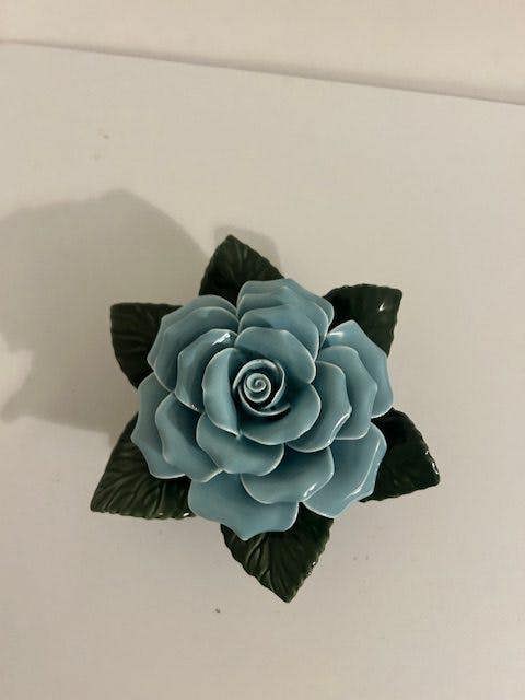 Memorials Direct Single Blue Ceramic Rose