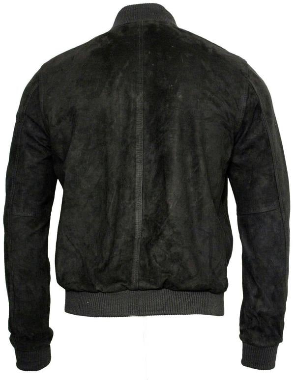Infinity Leather Mens Varsity Soft Suede Leather Bomber Jacket