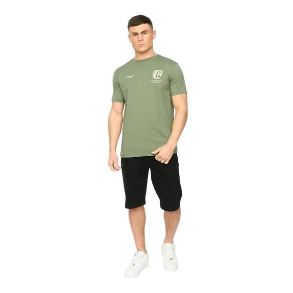 Crosshatch Mens Morville Cotton T-Shirt - Olive - 