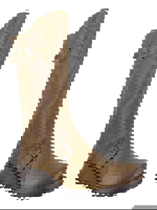 Fly London Mes 2 Womens Wedge Heel Leather Buckle Mid-Calf Boots