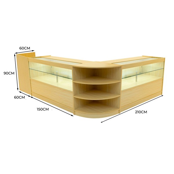 Monstershop Eclipse LED Shop Counter Set LM60, TB60 & 2 x C1500 - Maple