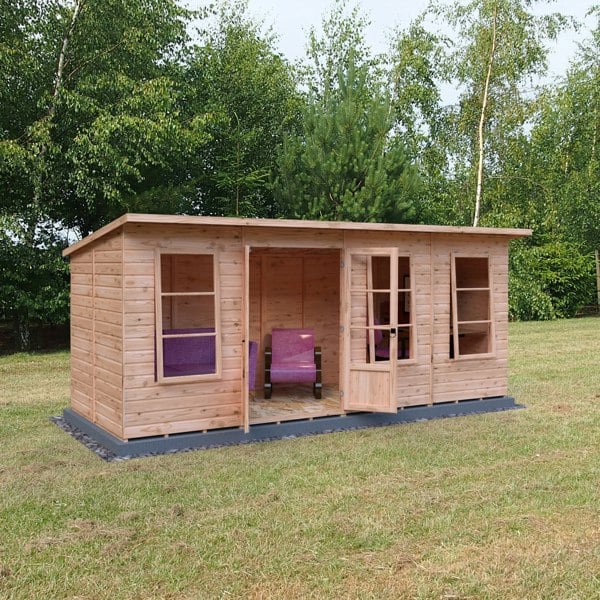 Shire 16x6 Dahlia Pent Summerhouse 12mm Shiplap interlock cladding