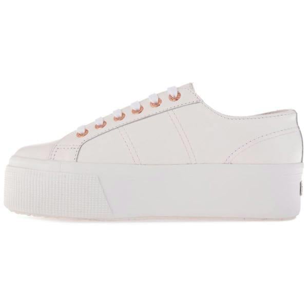 Superga Womens/Ladies 2790 Nappa Leather Trainers - Total White/Rose - 