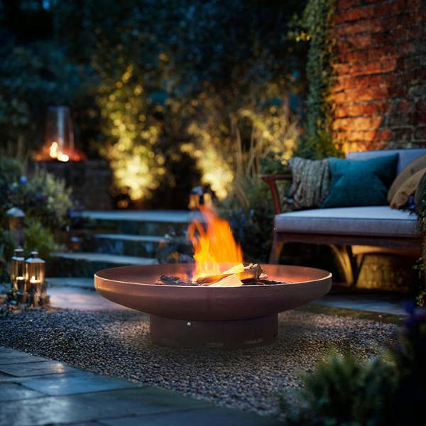 Nicoman Heavy-Duty Pre-Rusted Metal Corten Steel Round Firepit