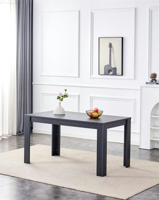 Kosy Koala Dining Table Dark Grey Wood Kitchen Place for 6 Seats, Dining Table Only (Dark Grey H75 x L140 x W80 CM)