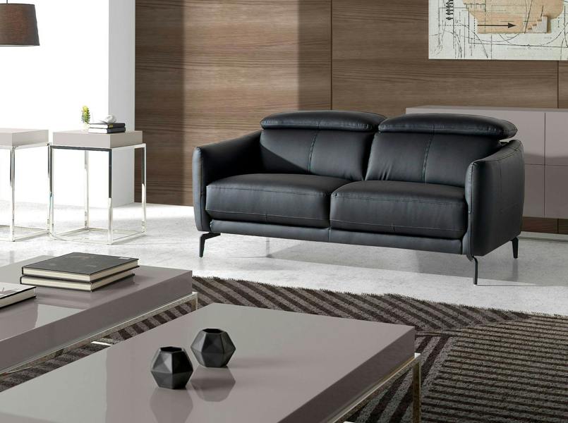 Angel Cerdá Black leather sofa 6058/6059