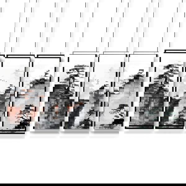 Living Room Wall Decoration | Set of 3 Asian Inspired Wall art Prints