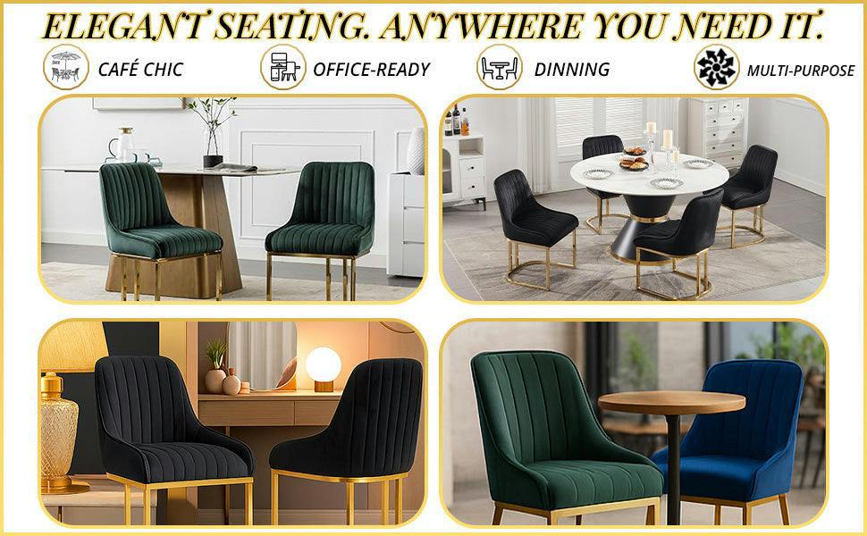 HYGRAD BUILT TO SURVIVE Luxe Velvet Dining Chairs with Gold Legs – Set of 2 | HYGRAD®