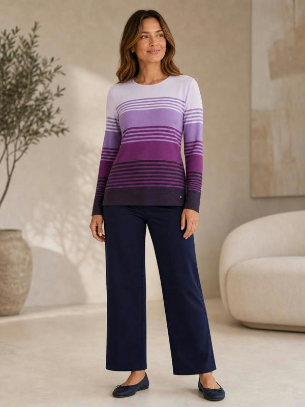 TIGI Tonal Stripe And Diamante Detail Top