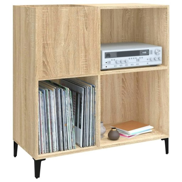 Berkfield Record Cabinet Sonoma Oak 84.5x38x89 cm Engineered Wood