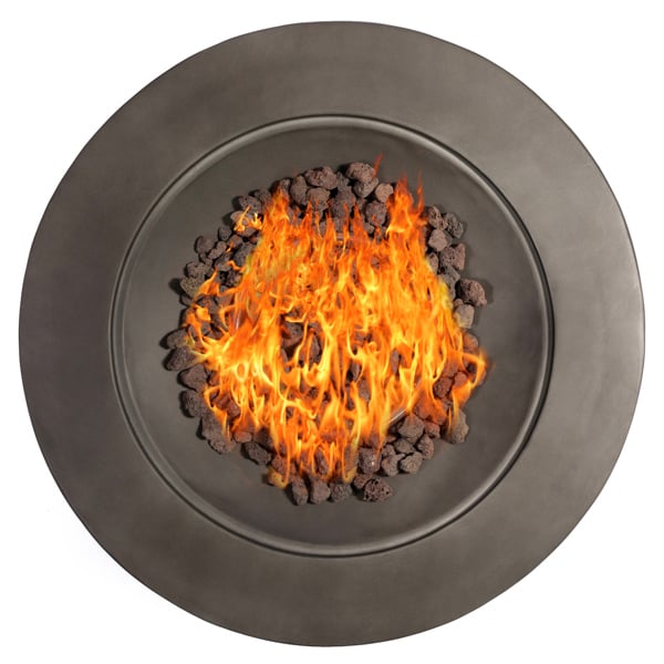 MDA Designs TABITI Dark Grey Gas Fire Pit for Garden & Patio - Luxurious Eco-Stone Finish Outdoor Heater Fire Pit