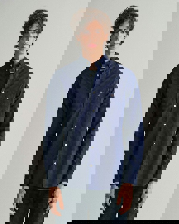 GANT Mens Regular Fit Long Sleeve Poplin Shirt - 410 Marine