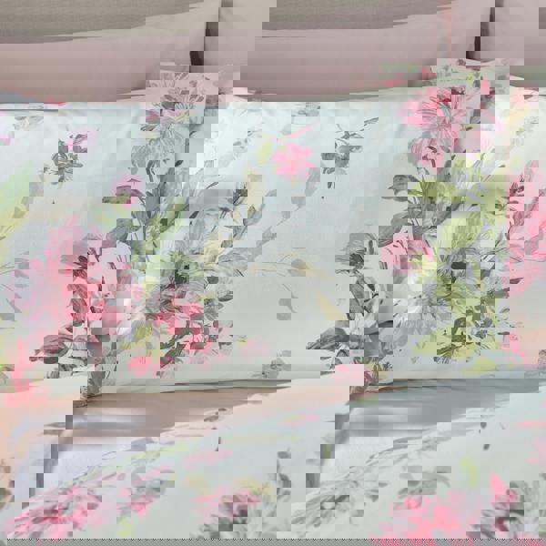 Catherine Lansfield Avebury Floral Reversible Duvet Cover Set Cream