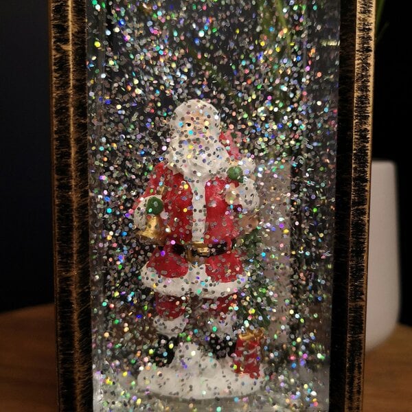 Samuel Alexander 28cm Battery Operated Light up SnowSwirl Santa Christmas Lantern Decoration