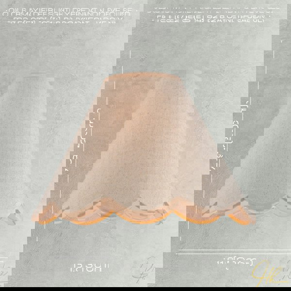 Scallop Edge Natural Textured Linen Coolie Lamp Shade with Pink Trims Image 6