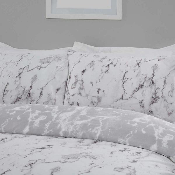 Smart Living Marble Monochrome Hypoallergenic Duvet Cover With Pillowcases