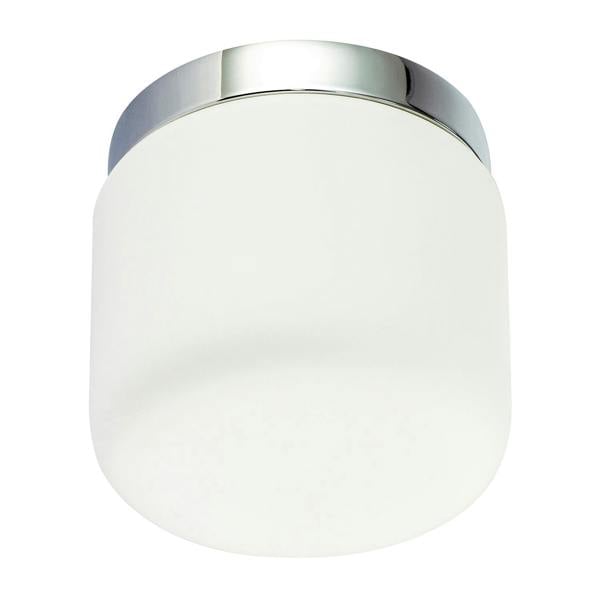 Modern Bathroom LED Ceiling Light in Polished Chrome with Glass Shade Image 8