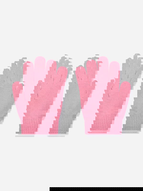 Nike Girls Swoosh Pom Beanie and Glove Set in Pink