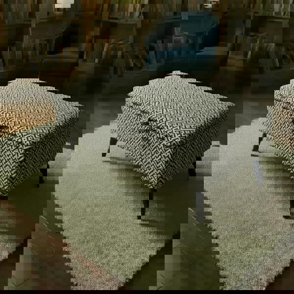 Premium Eden Embossed Pattern Storage Footstool Ottoman – Window Bay Seat & Multi - Use Coffee Table Bench - ISTOOLS