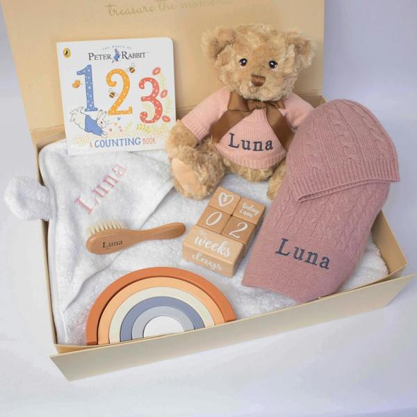 The Baby Gifting Company Ultimate Luxury Cashmere Gift Set in Rosewood Pink