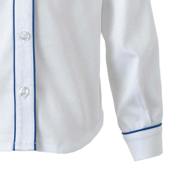 Rachel Riley Blue Piped Pique Shirt