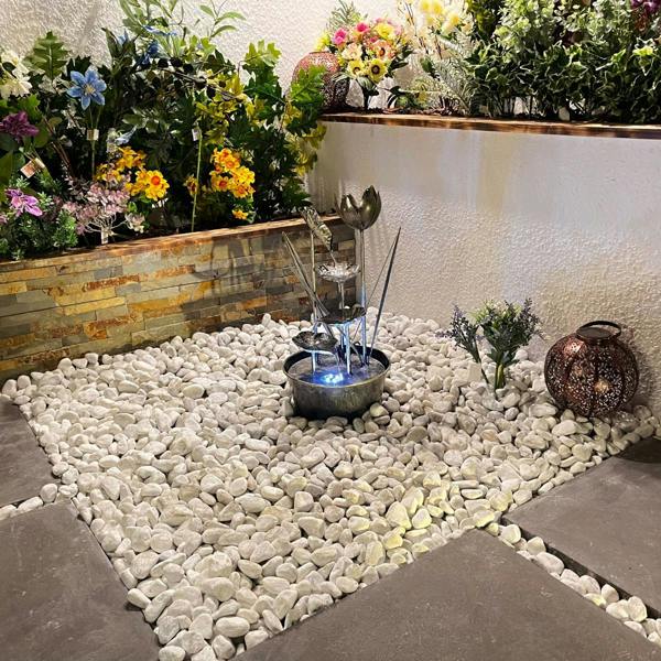 Tranquillity Water Features Small Flower Modern Metal Water Feature