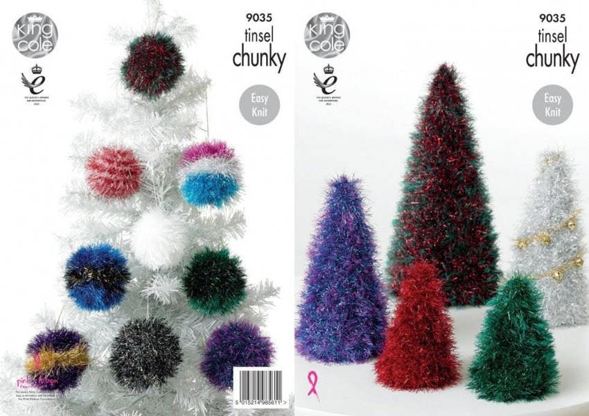 King Cole Tinsel Knitting Pattern 9035, Accessories - Easy