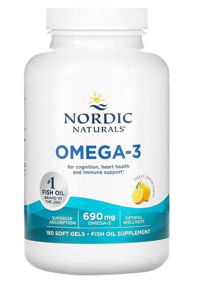 Nordic Naturals Omega-3, 690mg Lemon - 180 softgels