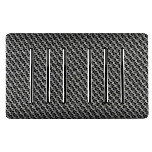 Trendi Switch 6 Gang 1 or 2 Way Light Switch in Carbon Fibre