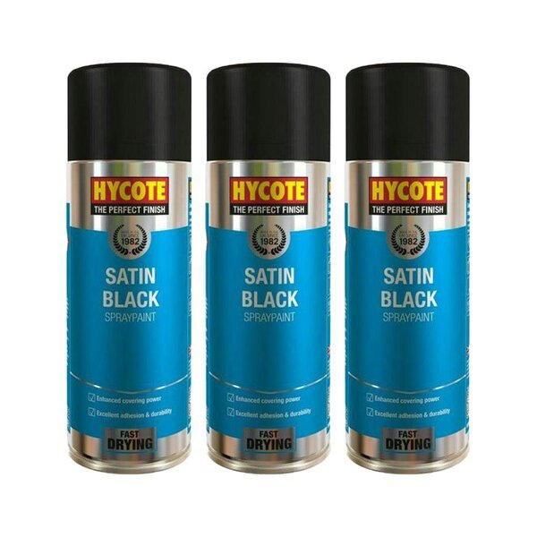 Hycote 3X Hycote Satin Black Spray Paint 400ml