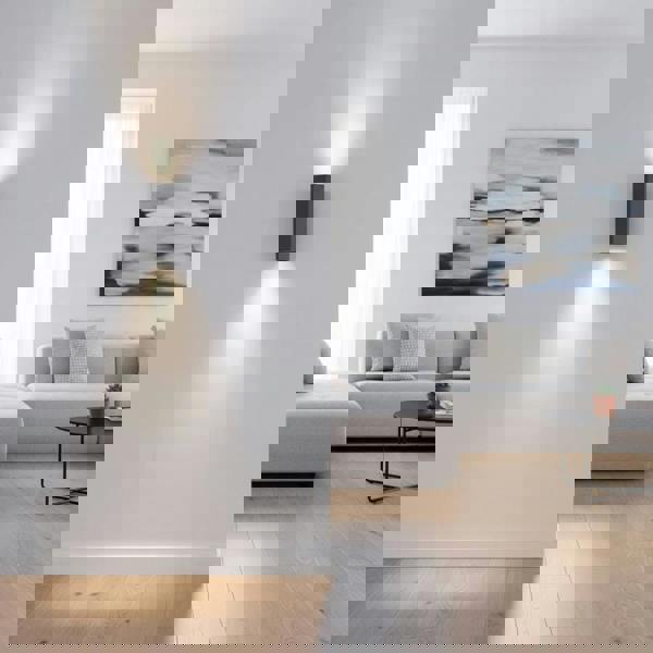 Black up and down indoor wall light in  a modern house