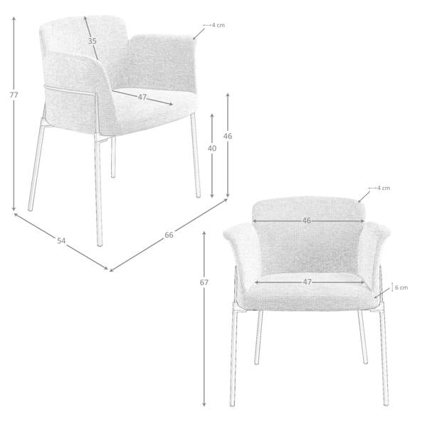 Angel Cerdá Grey Fabric Chair 4170