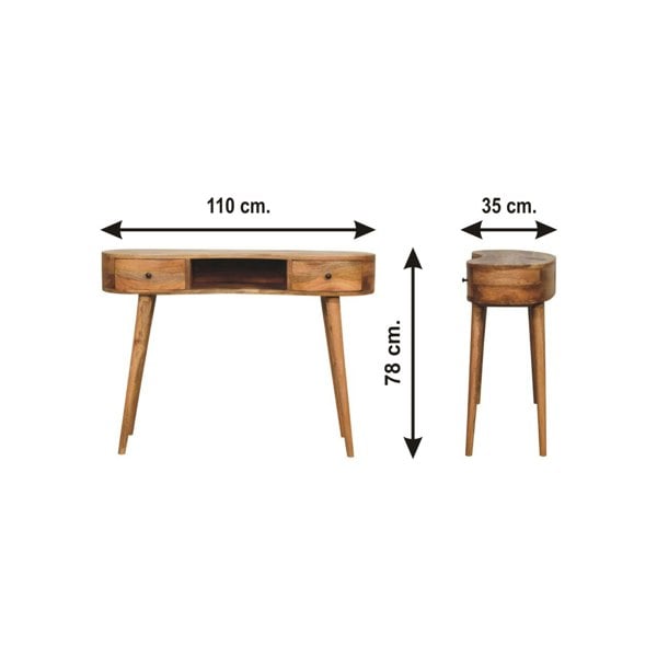 Artisan Furniture Solid Wood Oak-ish Wave Writing Desk
