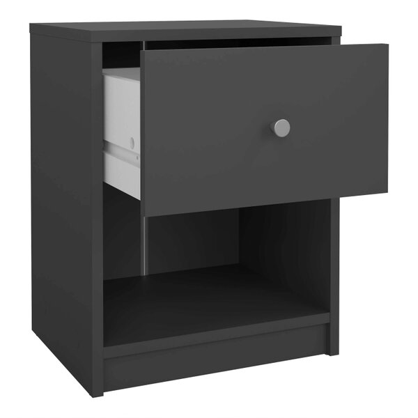 Wyld Haus Kaohsiung Dark Grey Bedside Table 1 Drawer