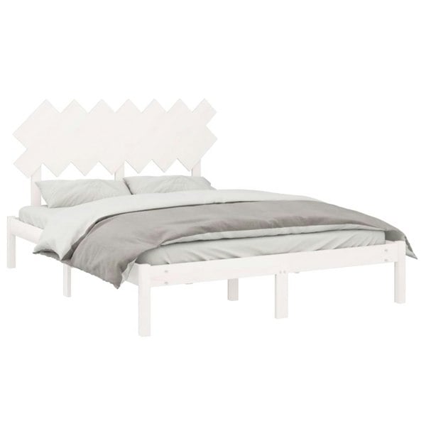 Berkfield Bed Frame White 140x200 cm Solid Wood