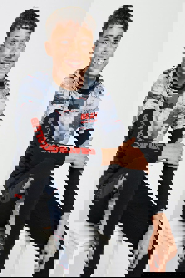 Beat Boyz Club Crenelate Long Sleeve T-Shirt - Black Camo Fade