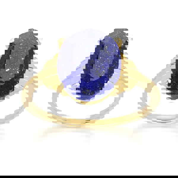 Gemondo Grand Deco Oval Lapiz Lazuli Ring in Gold Vermeil