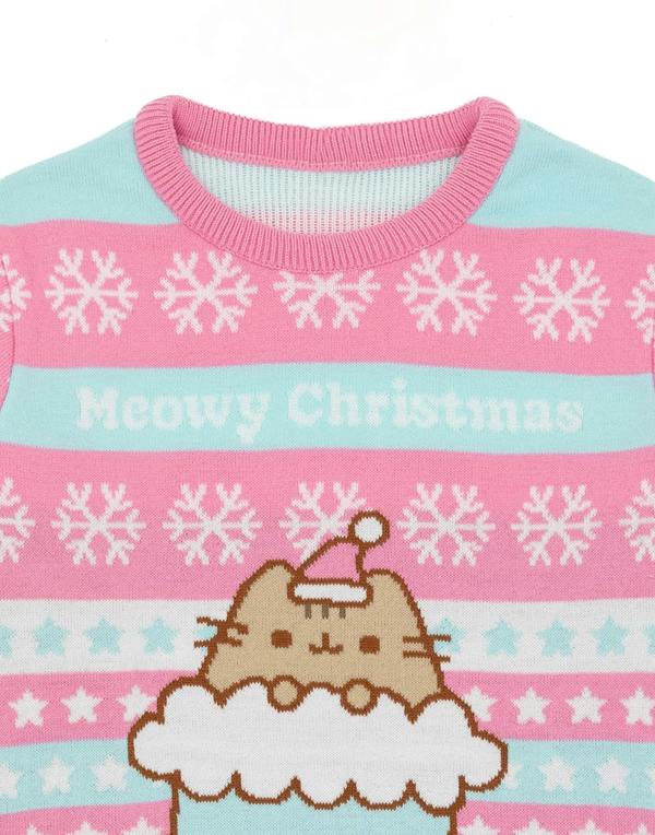 Pusheen Girls Pink Christmas Stocking Christmas Jumper