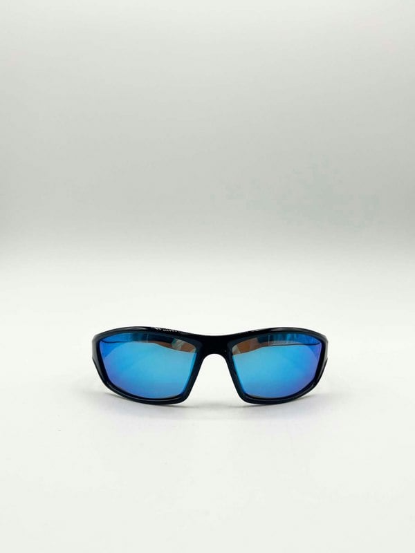 SVNX Outdoor Racer Sunglasses in Black Blue with Hard Case