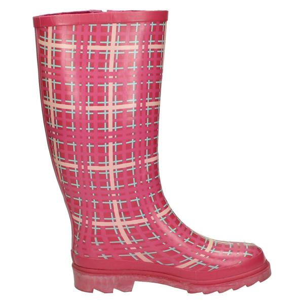 Spot On Ladies Spot On Tartan Print Wellington Boots