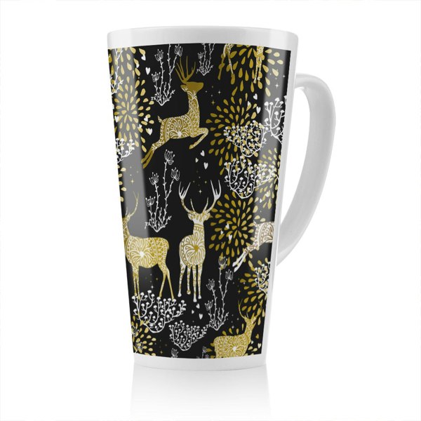 Benjamin Tate Design Golden Christmas Dining Latte Mug