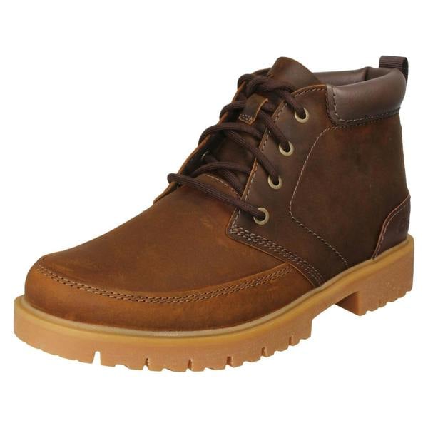 Clarks Mens Clarks Leather Lace Up Ankle Boots Rossdale Mid