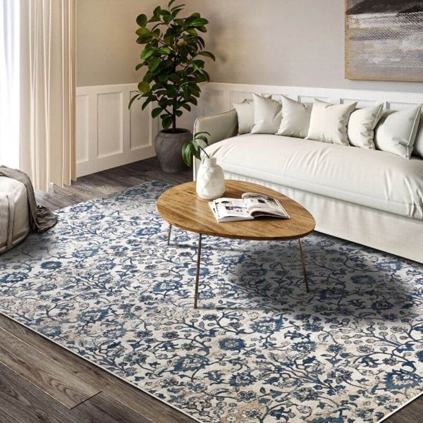 The Rugs Vintage Floral Design Short Pile Rug